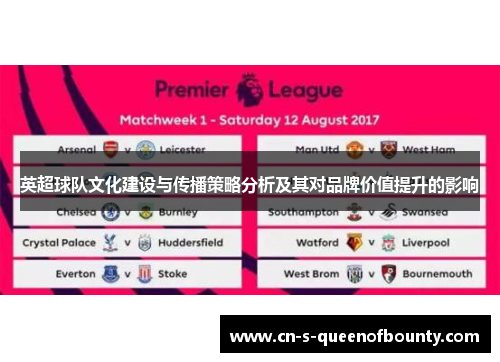 英超球队文化建设与传播策略分析及其对品牌价值提升的影响